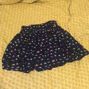 Printed Bird Circle Skirt